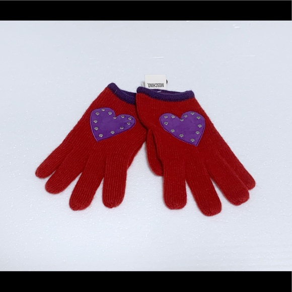 NWT💖 Moschino Italy heart gloves - Picture 1 of 4